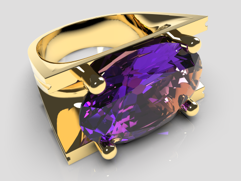 Printable jewelry signet with stone oval 20x14mm 3D-Druckmodell