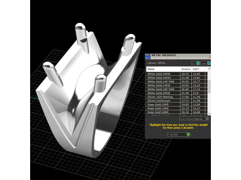 Printable jewelry signet with stone oval 20x14mm 3D Print Model