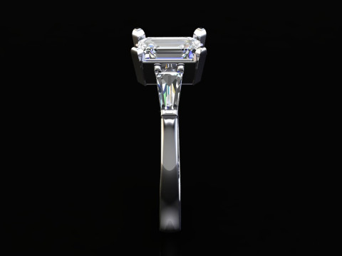 Printable engagement ring gem shape emerald 1ct Modelo de Impressão 3D