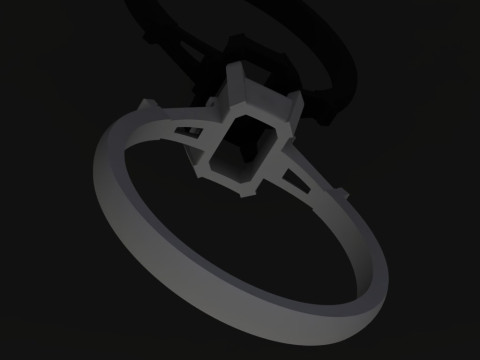 Printable engagement ring gem shape emerald 1ct Modelo de Impressão 3D