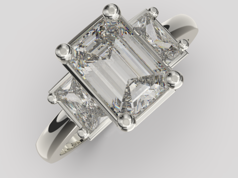 Printable STL jewelry engagement ring STONE 1ct 3D Print Model