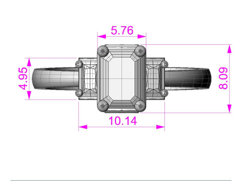 Printable STL jewelry engagement ring STONE 1ct 3D Print Model