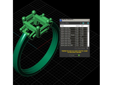 Printable STL jewelry engagement ring STONE 1ct 3D Print Model
