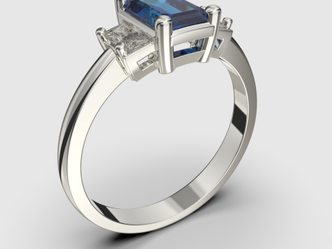 Printable STL jewelry engagement ring STONE 1ct 3D Print Model