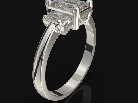 Printable STL jewelry engagement ring STONE 1ct 3D Print Model