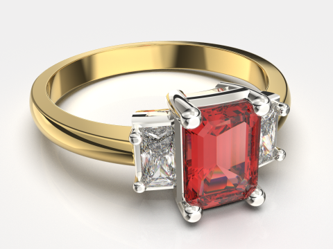 Printable STL jewelry engagement ring STONE 1ct 3D Print Model