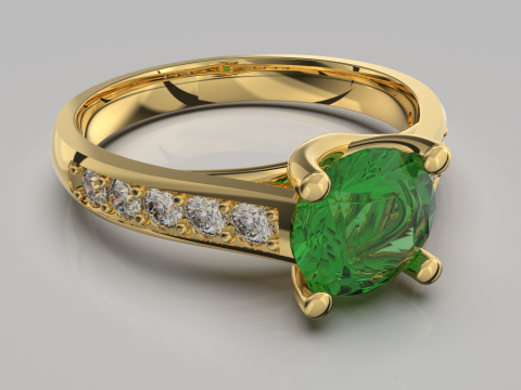 Printable jewelry engagement comfort Ring with diamonds 3D printmodel