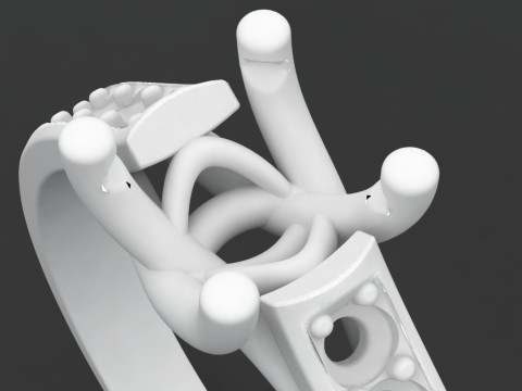 Printable jewelry engagement comfort Ring with diamonds 3D printmodel