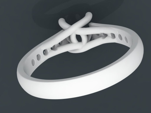 Printable jewelry engagement comfort Ring with diamonds 3D printmodel