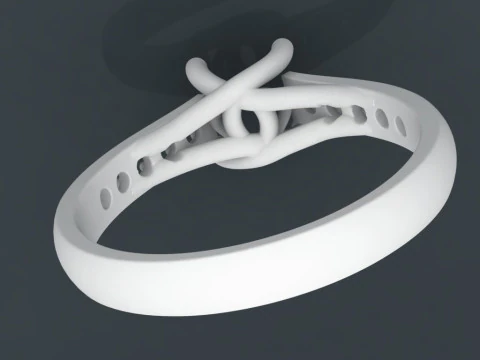 Printable jewelry engagement comfort Ring with diamonds 3D Print Model