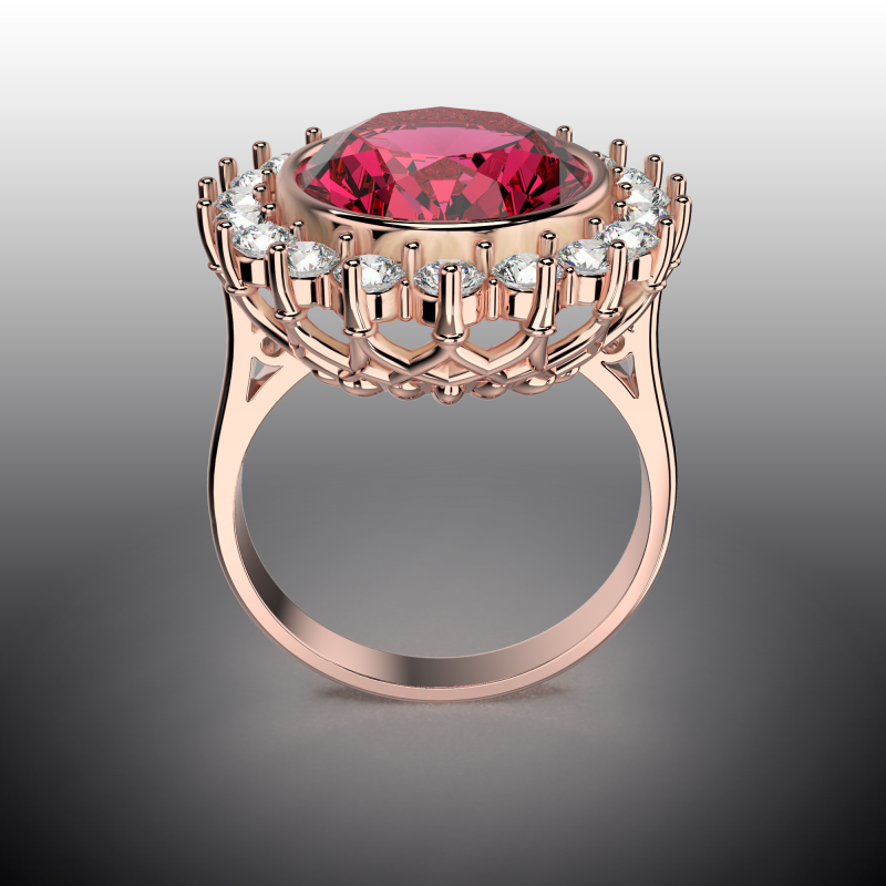 Printable STL jewelry engagement ring gem oval 140x120mm 878ct Modelo de Impressão 3D .c4d .max .obj .3ds .fbx .stl .blend 