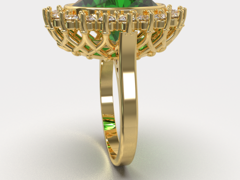 Printable STL jewelry engagement ring gem oval 140x120mm 878ct Modelo de Impressão 3D
