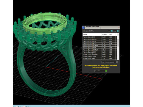 Printable STL jewelry engagement ring gem oval 140x120mm 878ct Modelo de Impressão 3D