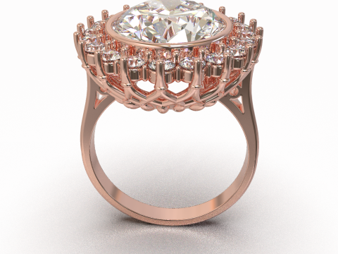 Printable STL jewelry engagement ring gem oval 140x120mm 878ct Modelo de Impressão 3D