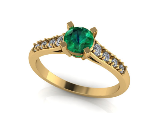 Jewelry engagement Ring 1 diamond 06ct and 8 diamonds 018ct 3D Принт Модель