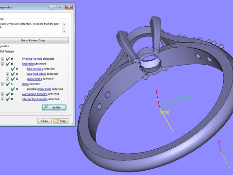 Jewelry engagement Ring 1 diamond 06ct and 8 diamonds 018ct 3D Print Model