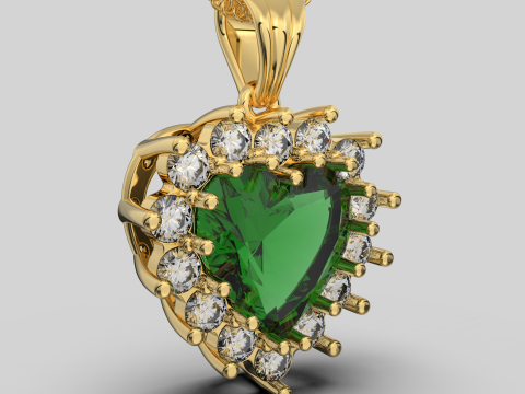 Printable STL jewelry pendant gem heart 10x10mm 376ct 3D Принт Модель