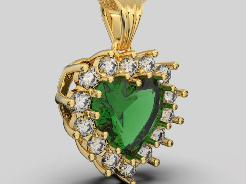 Printable STL jewelry pendant gem heart 10x10mm 376ct 3D Print Model