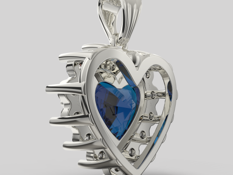 Printable STL jewelry pendant gem heart 10x10mm 376ct 3D Принт Модель
