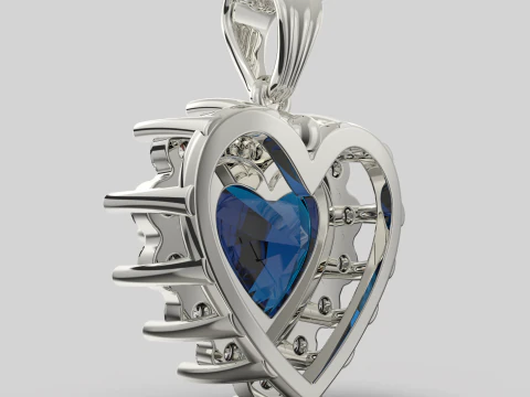 Printable STL jewelry pendant gem heart 10x10mm 376ct 3D Print Model