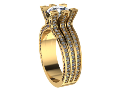 Engagement luxury Ring more than 2ct ready to print Model do druku 3D