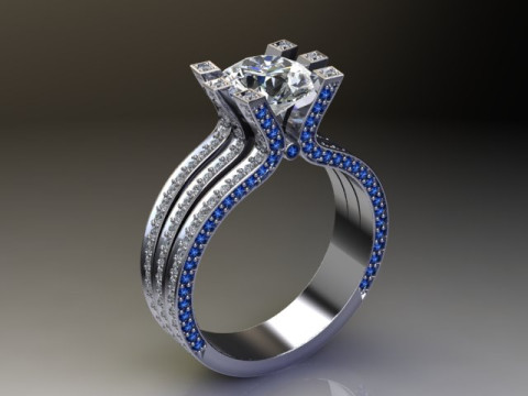 Engagement luxury Ring more than 2ct ready to print Model do druku 3D