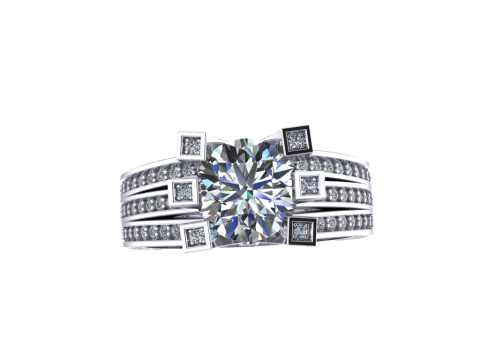 Engagement luxury Ring more than 2ct ready to print Model do druku 3D