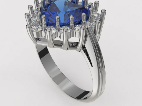 Printable STL jewelry engagement ring gem heart 10x10mm 458ct 3D Print Model