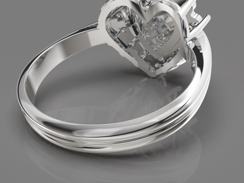 Printable STL jewelry engagement ring gem heart 10x10mm 458ct 3D प्रिंट मॉडल