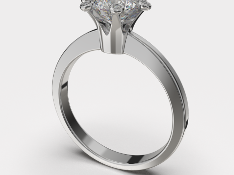 Printable engagement SOL Ring The Crown 1ct Model do druku 3D