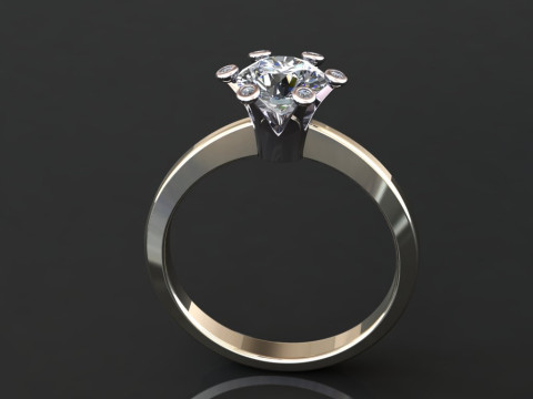 Printable engagement SOL Ring The Crown 1ct Model do druku 3D