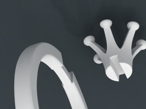 Printable engagement SOL Ring The Crown 1ct Model do druku 3D