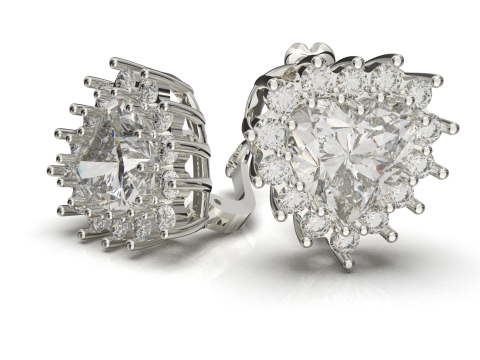 Printable STL jewelry earring gem heart 10x10mm 9ct 3D Print Model