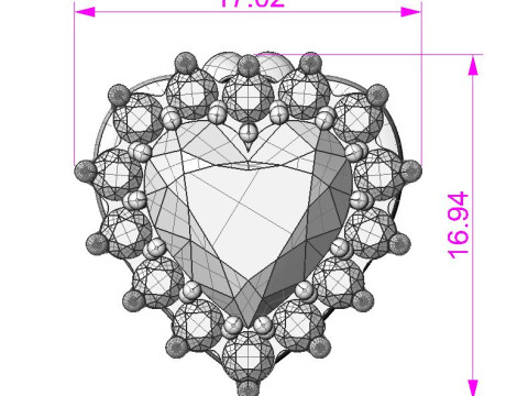 Printable STL jewelry earring gem heart 10x10mm 9ct Modelo de Impressão 3D