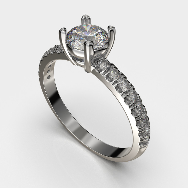 Jewelry ENGAGEMENT SOL ring gem 06ct Printable STL 3D Print Model .c4d .max .obj .3ds .fbx .stl .blend 