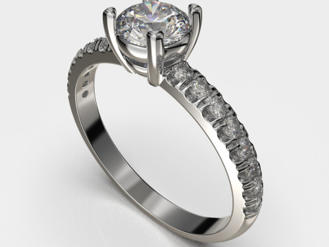 Jewelry ENGAGEMENT SOL ring gem 06ct Printable STL 3D Print Model