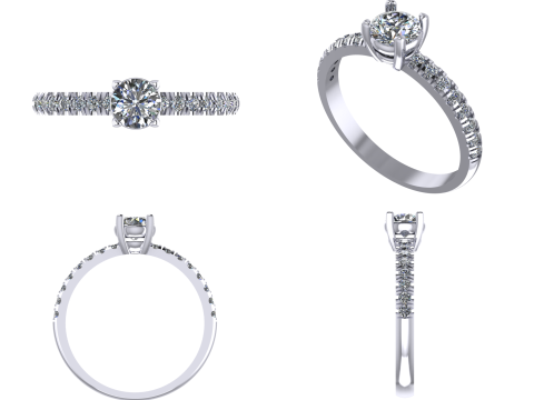 Jewelry ENGAGEMENT SOL ring gem 06ct Printable STL 3D Print Model
