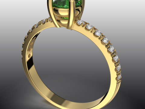 Jewelry ENGAGEMENT SOL ring gem 06ct Printable STL 3D Print Model