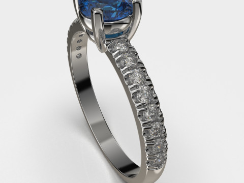 Jewelry ENGAGEMENT SOL ring gem 06ct Printable STL 3D Print Model