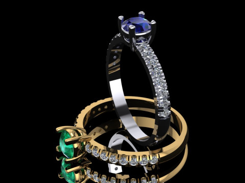 Jewelry ENGAGEMENT SOL ring gem 06ct Printable STL 3D Print Model
