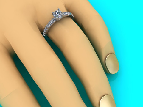 Jewelry ENGAGEMENT SOL ring gem 06ct Printable STL 3D Print Model