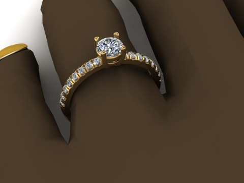 Jewelry ENGAGEMENT SOL ring gem 06ct Printable STL 3D Print Model