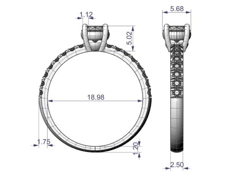 Jewelry ENGAGEMENT SOL ring gem 06ct Printable STL 3D Print Model