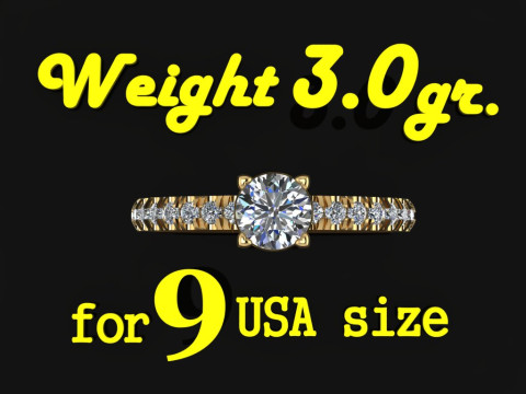 Jewelry ENGAGEMENT SOL ring gem 06ct Printable STL 3D Print Model