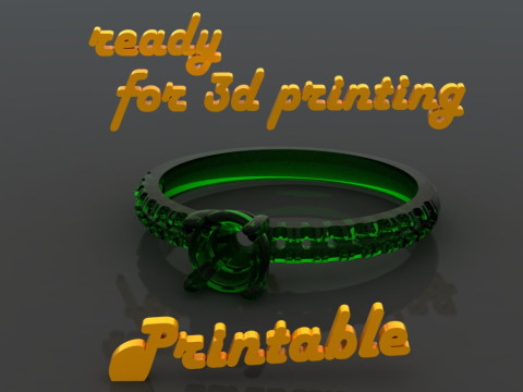 Jewelry ENGAGEMENT SOL ring gem 06ct Printable STL 3D Print Model