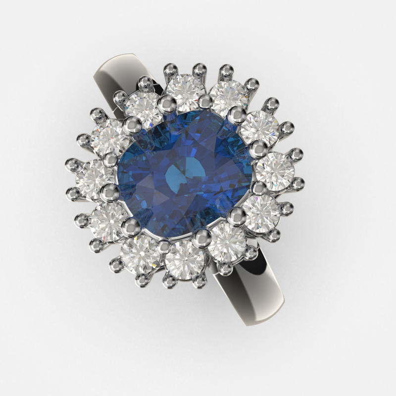 Printable STL jewelry engagement ring gem cushion 2ct 3Dプリントモデル .c4d .max .obj .3ds .fbx .stl .blend 