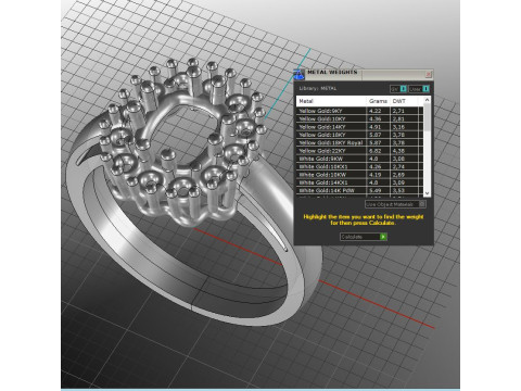 Printable STL jewelry engagement ring gem cushion 2ct 3Dプリントモデル
