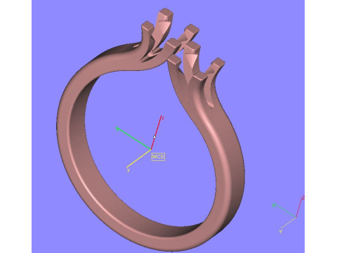 Jewelry Engagement doble Ring two diamonds 032ct ready to print 3Dプリントモデル
