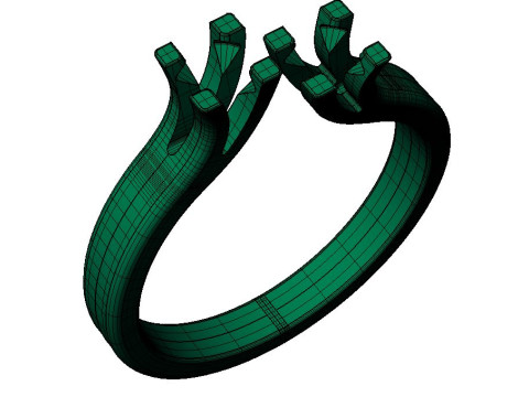 Jewelry Engagement doble Ring two diamonds 032ct ready to print 3Dプリントモデル