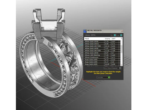 Printable jewelry vintage signet with stone princess 8x8mm 3ct 3D Print Model